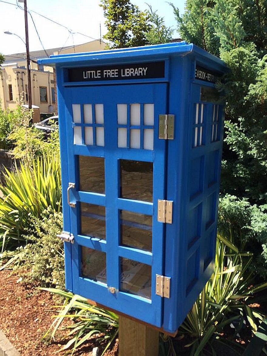 TARDIS-themed little library