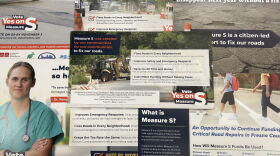 A sampling of Yes on Measure S mailers sent to Fresno County voters during the 2026 election campaign.