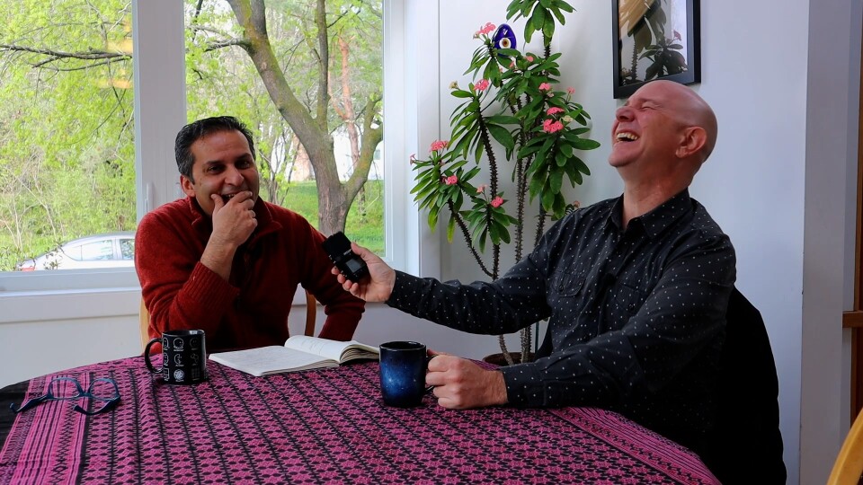 Mr. Universe, Salman Hameed, and Monte Belmonte are discussing the Moon and Eid.