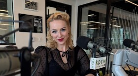 Photo of Kate Chanson in the KPCW studio
