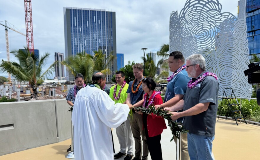 A blessing ceremony for the new bridge.