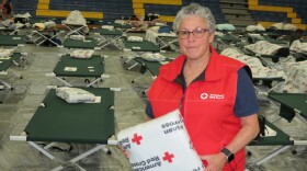 American Red Cross spokesperson Jerri Jameson at Hurricane Florence shelter at East Mecklenburg High School