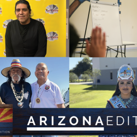 Clockwise from right: Cocopah language and culture camp, Miss Cocopah Jocentah Marie Miller, Ivan Bender of the Hualapai tribe and Fort Yuma Quechan Indian Tribe Council member Faron Owl and CRIT Councilmember Tommy Drennan.