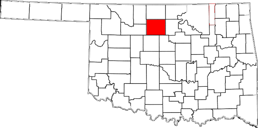 Garfield County colored red