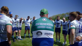 Springfield Rugby and Football Club huddles up before a match