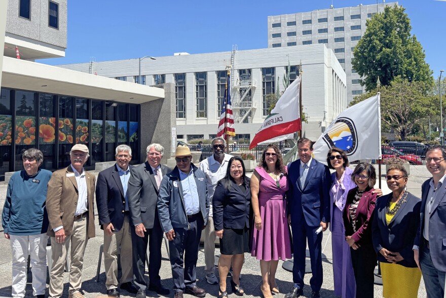 Alameda County supervisors gather with local mayors and elected officials to release the preliminary results of the 2026 Point in Time Count.