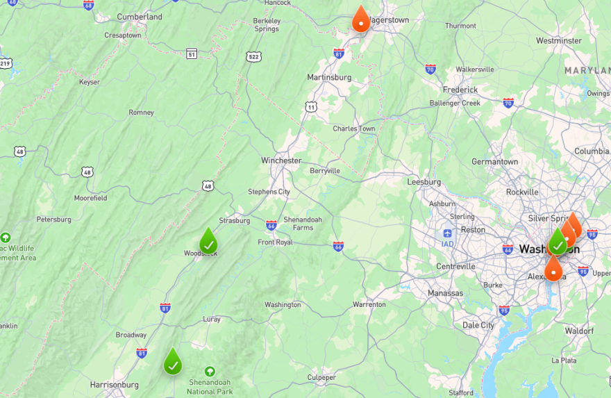 The newly launched dashboard shows water quality data from the Anacostia, Potomac, and Shenandoah Rivers.