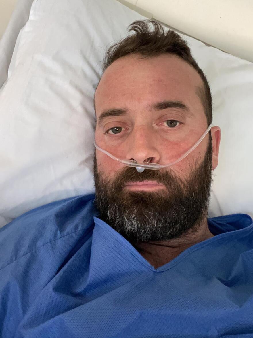 Fausto Russo, 38, has been in a hospital bed in Latina, Italy, for more than two weeks with COVID-19.