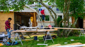 FILE: Construction at the Colonial Village public housing complex in Norwalk June 1, 2022. Afford CT, a partnership between NYU's Housing Solutions Lab and the CT-based housing nonprofit The Housing Collective, will help local leaders determine the best ways to increase housing in their communities, whether through construction, zoning change or restoration.