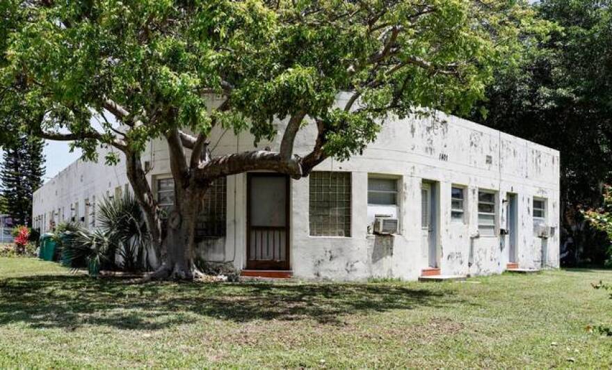 Residents of Biscayne Shores are fighting a proposal to tear down houses and replace them with a residential building. The residents claim it will worsen flooding by paving over the ground east of Biscayne Boulevard NE 108 Street in Miami on Wednesday, April 26, 2023.