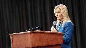 Mayor Donna Deegan speaks at a health care symposium at the University of North Florida.