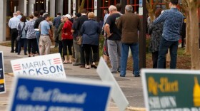 Super Tuesday voting lines at the Metropolitan Multi Service Center near downtown Houston on Tuesday, March 3, 2020. 