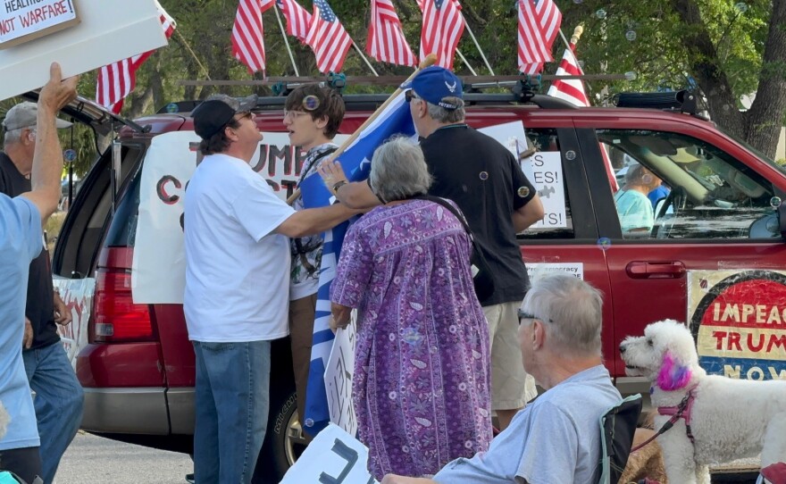 A Trump supporter was confronted but no violence ensued Saturday at the Fort Myers rally site along U.S. 41.