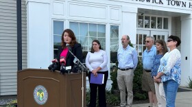 Senator Mattie Daughtry along with Brunswick lawmakers holds a news conference at town hall to discuss deficiencies in the fire suppression system at Brunswick Executive Airport that were never reported to leaders.