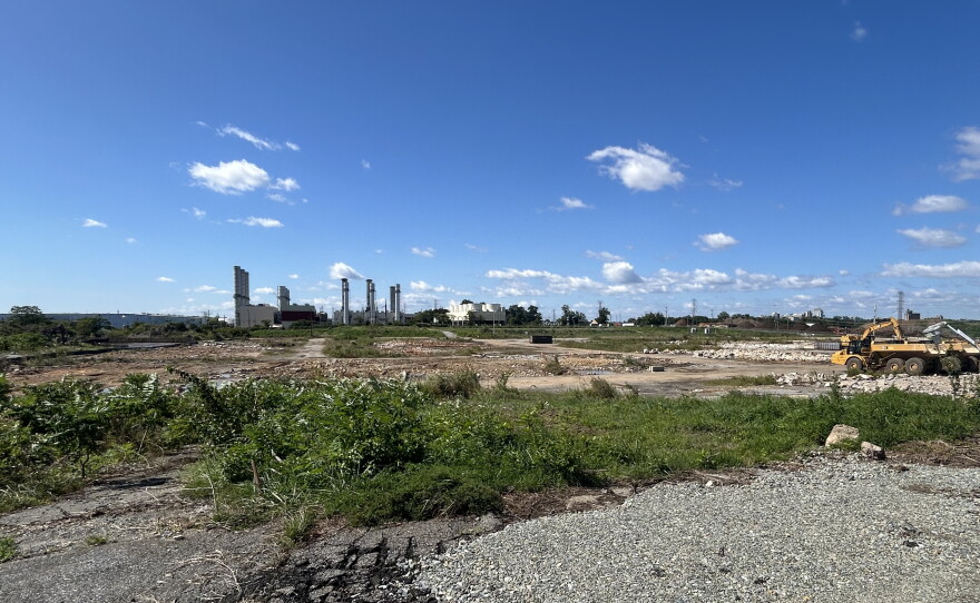 Ground under development at the 137 acre Edgemoor site, three miles upstream from the Port of Wilmington.
