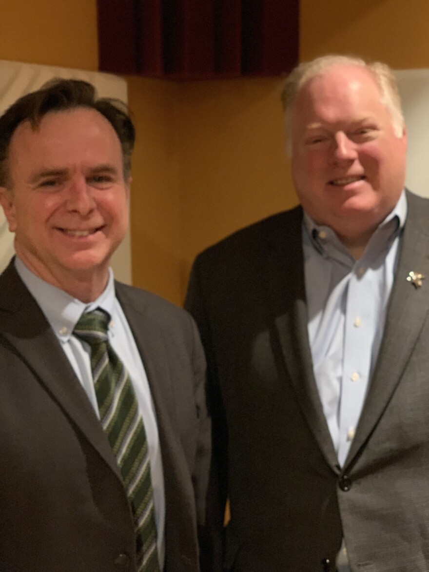 Beauchamp. left, and Beekman in the MSU Audio Studios