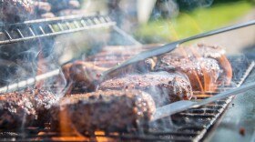 Burgers on the grill