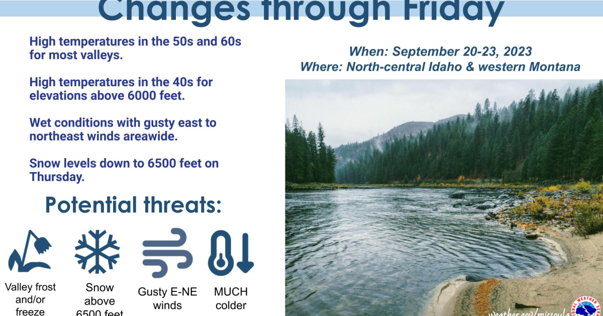 Cool, wet weather is expected across Montana through the end of the ...