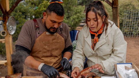 Esaul, left, and Grecia Ramos won first place in Food Network's inaugural "Pitmasters" competition.