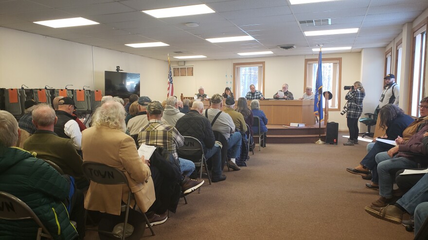 Wednesday's emergency Town Board meeting in Lac du Flambeau. The board voted to send another letter to Tribal President John Johnson.