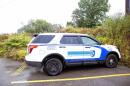 A police vehicle on the campus of the University of New Hampshire.