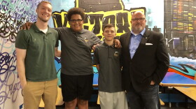 Left to right: VP Interim Executive Director, Dylan Pohl; members Deavon'te Hatch and Jeremy Hemming; VP Founder, Monnie Bush.
