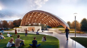A rendering of the planned bandshell at Howard Park in South Bend.