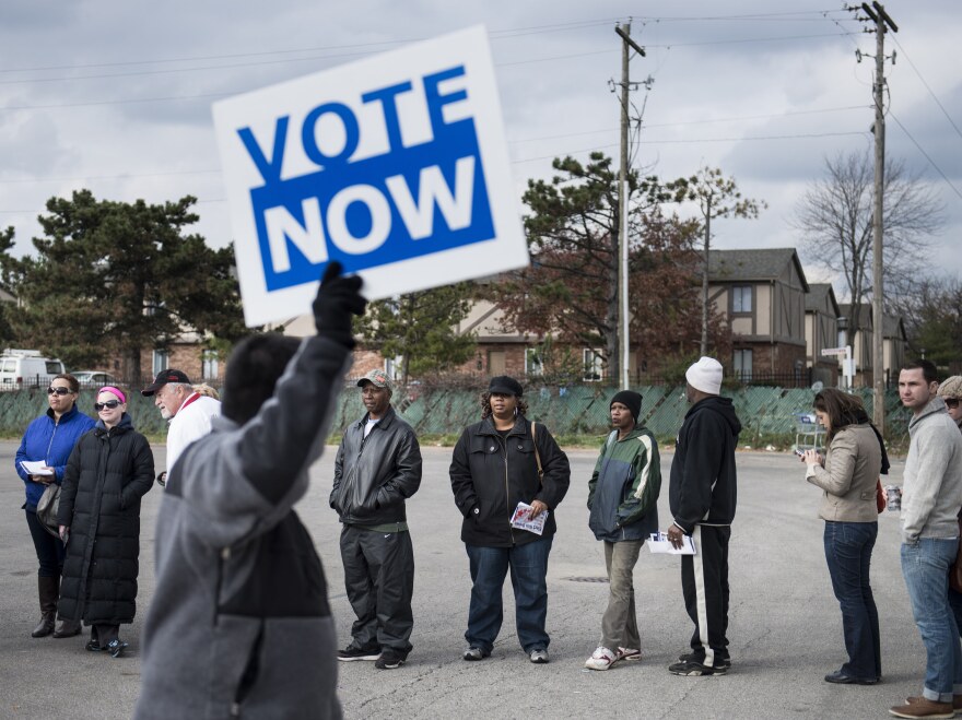 In Columbus, Ohio, on Sunday, folks lined up to cast early ballots.