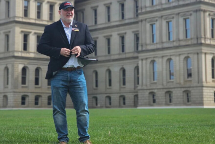 Anthony Hudson on the state capitol lawn