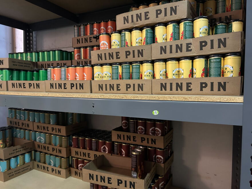 The cans that many of Nine Pin Ciderworks' products come in are more expensive because of tariffs.