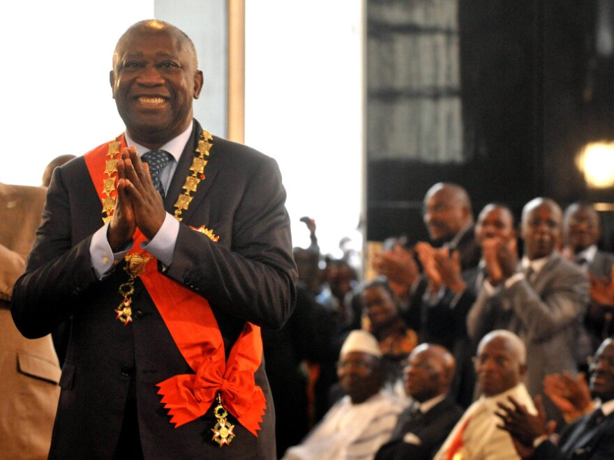Laurent Gbagbo smiles after being formally sworn in as Ivory Coast's president during a ceremony on Dec. 4, 2010, in Abidjan. The ceremony came despite international rejection of his the incumbent's disputed presidential re-election victory.