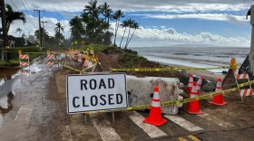 Floodwaters from the Jan. 16, 2024, rain event washed out a waterline near the 500 block of South Kīhei Road and undermined and destroyed part of the roadway.