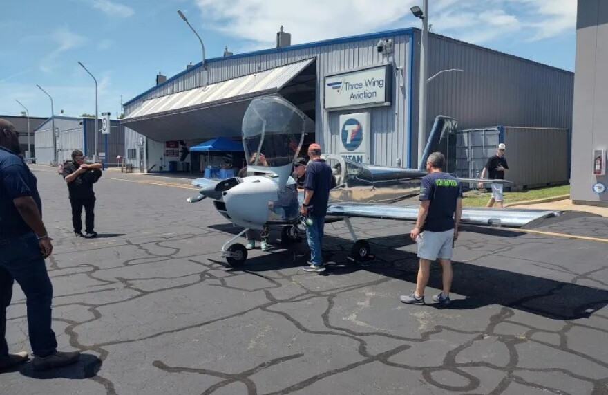 A Van’s RV-12 aircraft built by Bassick High School students.