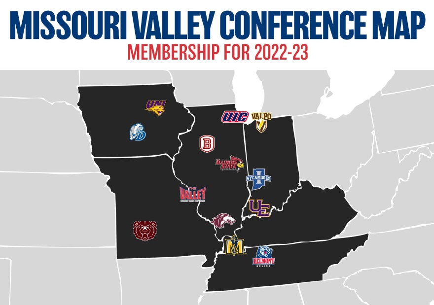 The Missouri Valley Conference will still have four Illinois schools next season, when Illinois-Chicago replaces Loyola.