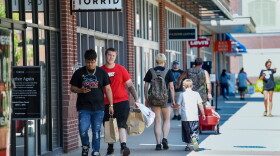 Many of the stores at the Legends Outlets Kansas City in Kansas City, Kansas, have reopened with social distancing and mask requirements. 