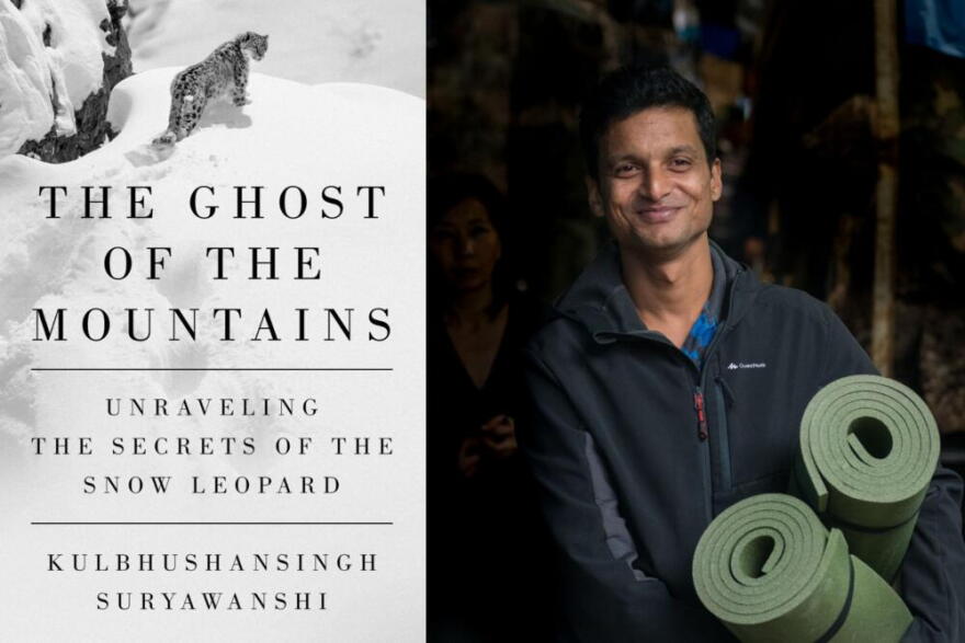 The cover of "The Ghost of the Mountains" and author Kulbhushansingh Suryawanshi. (Courtesy of Riverhead  Books and Prasenjeet Yadav)