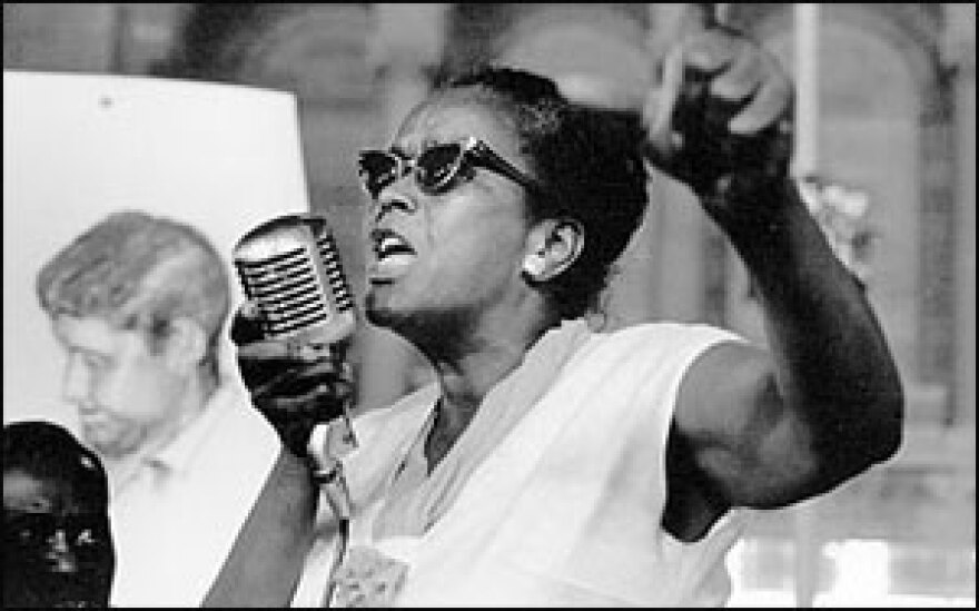 An image of Ella Baker speaking