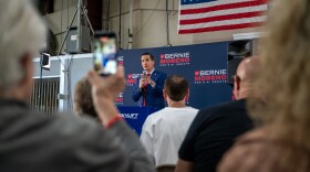 Bernie Moreno speaks to a group of supporters at the Lorain headquarters of Skylift.