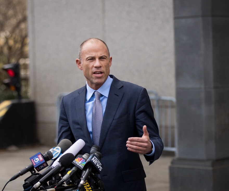 Michael Avenatti, attorney for Stormy Daniels, speaks to reporters following a court proceeding at the United States District Court for the Southern District of New York, on April 13, 2018 in New York City.