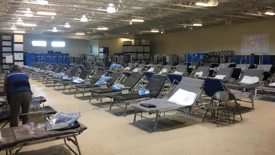 A hurricane shelter in Pasco County is prepared for Hurricane Michael in October 2018.