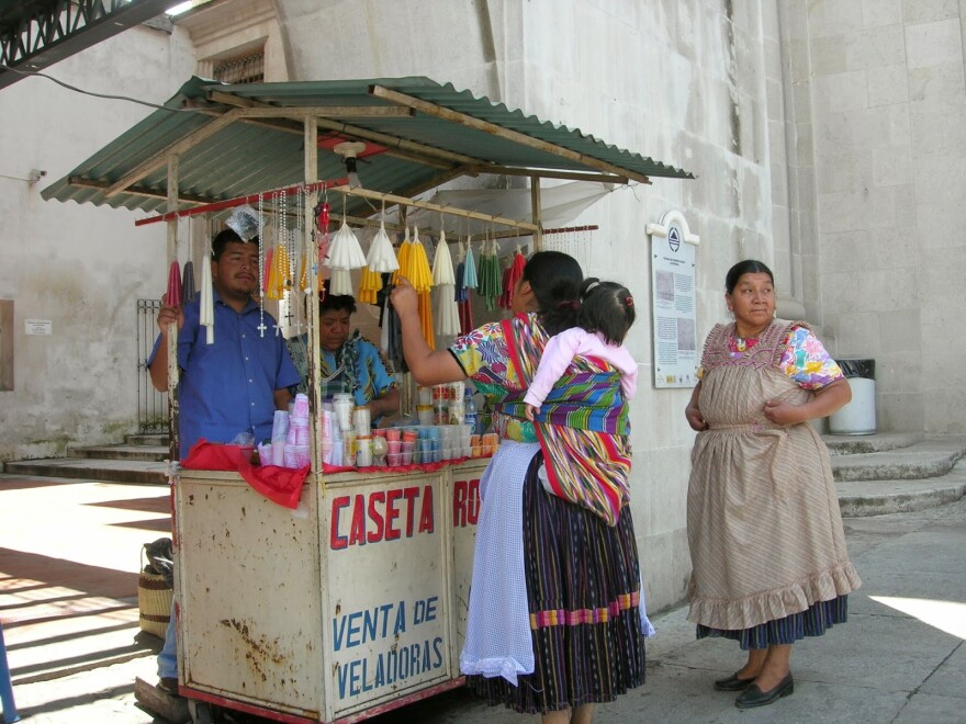 Vendor peddling wares in Antigua, Guatemala