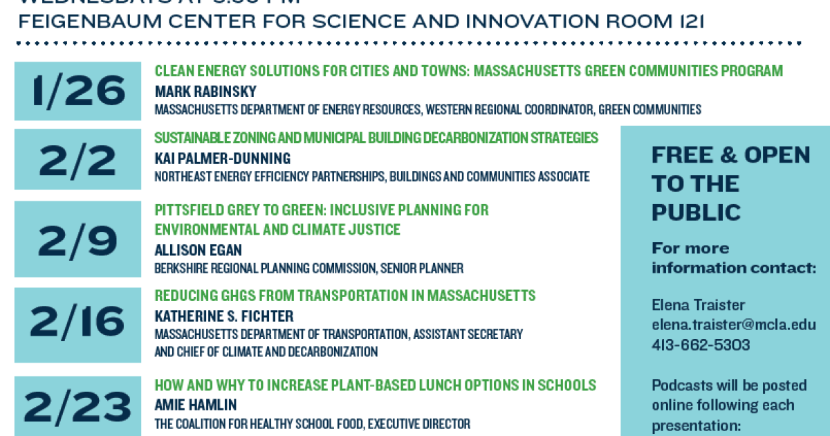 Mcla Academic Calendar 2022 Mcla Kicks Off Annual Green Living Series With Focus On Green Communities  Program | Wamc