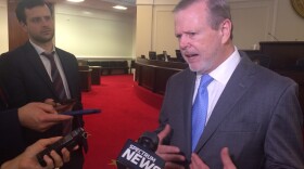 Senate Leader Phil Berger (R-Rockingham) addressing reporters after Tuesday's session and the North Carolina General Assembly's adjournment until late April.