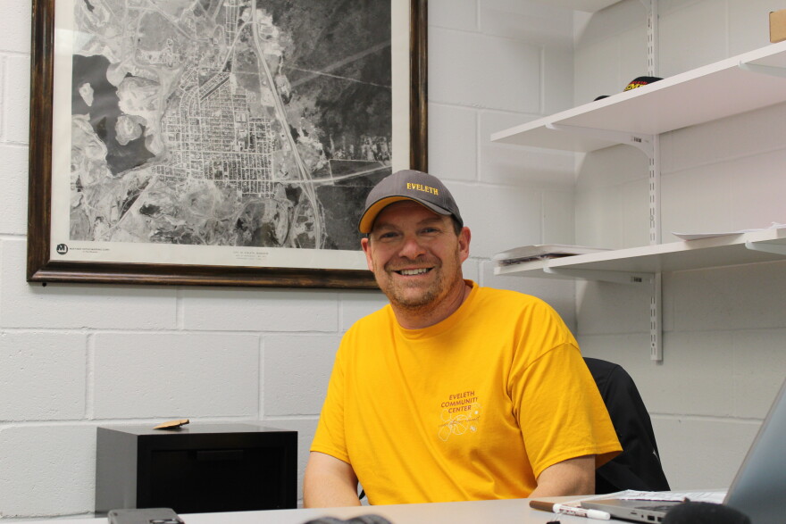 Mayor Adam Roen sits in the office of the Eveleth Community Center on Aug. 27, 2026.