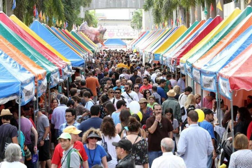 The street fair at the Miami Book Fair International. WLRN staff members share their favorite moments of this year's event.