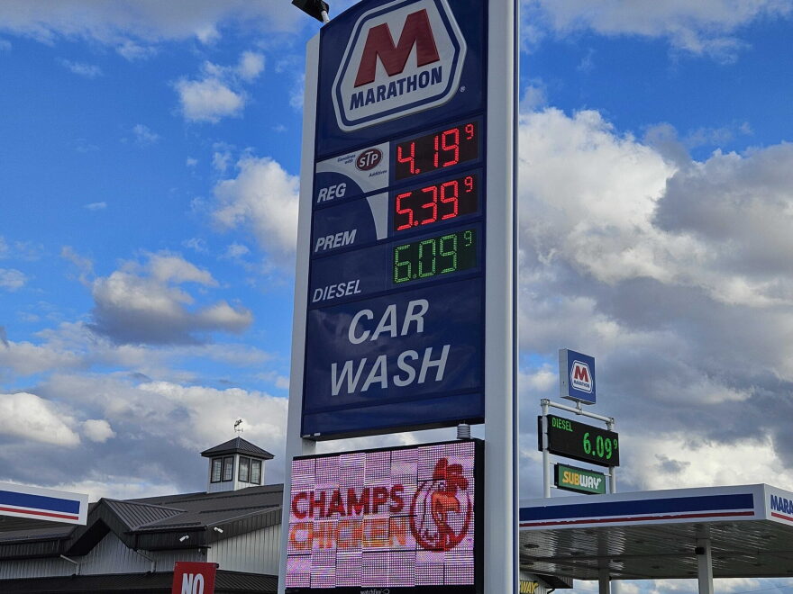 Diesel prices were more than $6 per gallon on Sept. 15, 2026, at Casselton, North Dakota