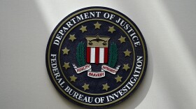 The FBI seal is pictured in Omaha, Neb., Aug. 10, 2022.