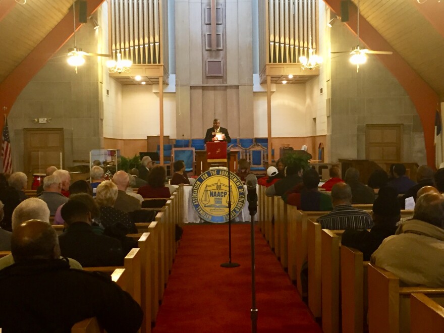 More than 100 people attended the community forum, which was held at Zion Baptist Church in Dayton. 