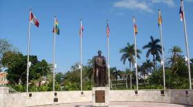 Bolivar statue at Bayfront Park in Miami, FL 