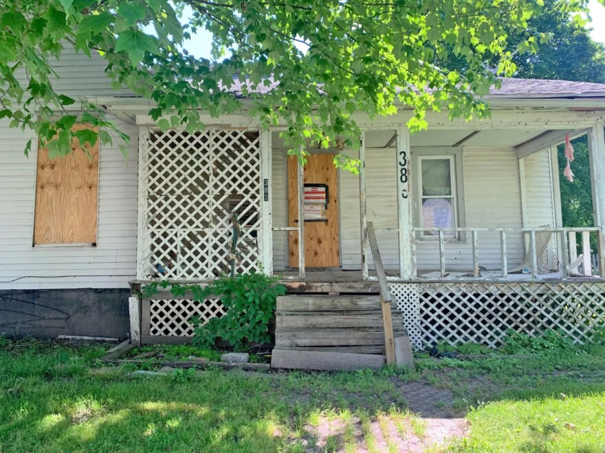 A dilapidated Galesburg house that was demolished several years ago.